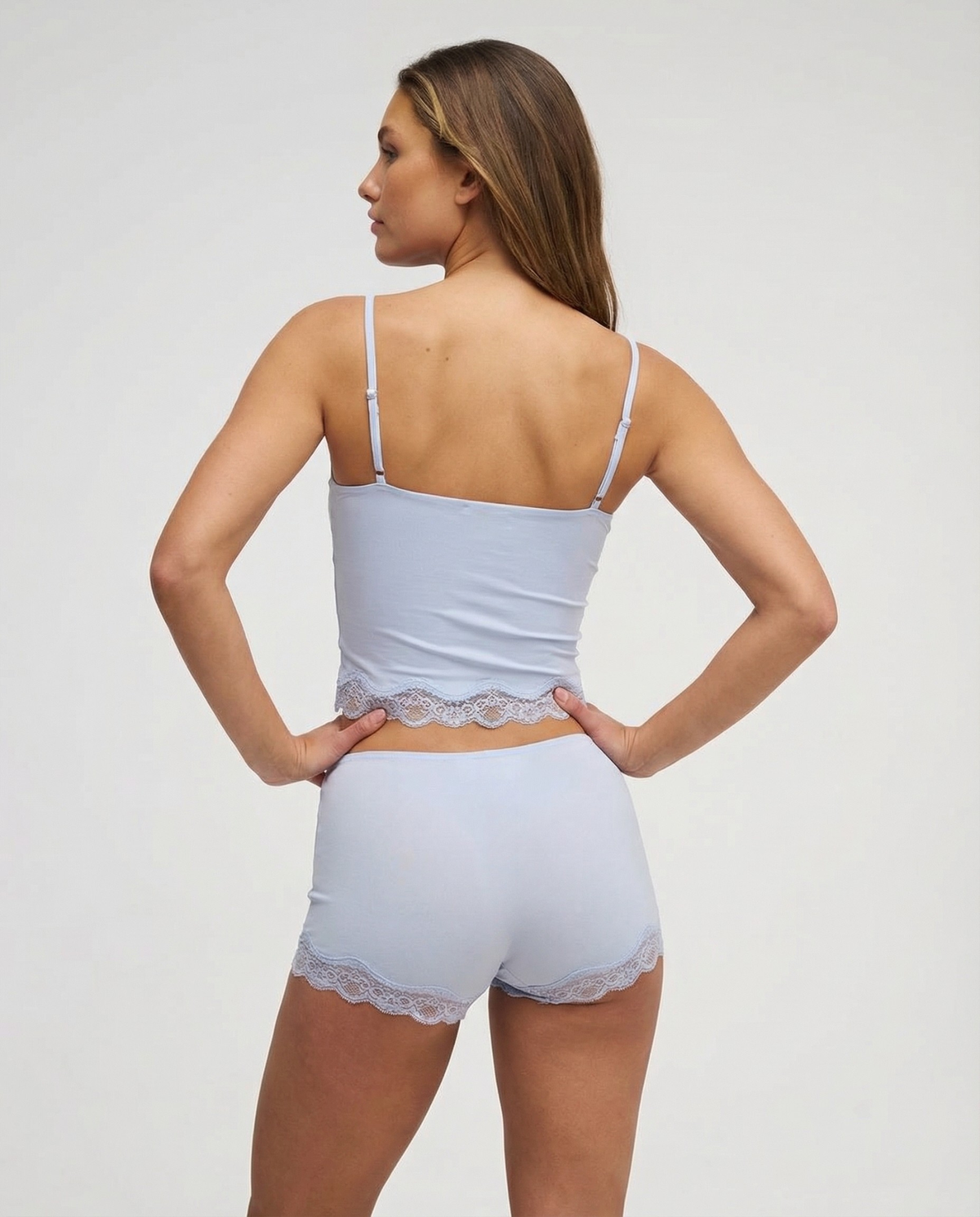 Women's Lace Nightdress Set – Satin Camisole & Shorts