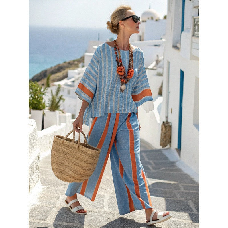Calder Mayne | Women's Two-Piece Printed Woven Fabric Pant Set