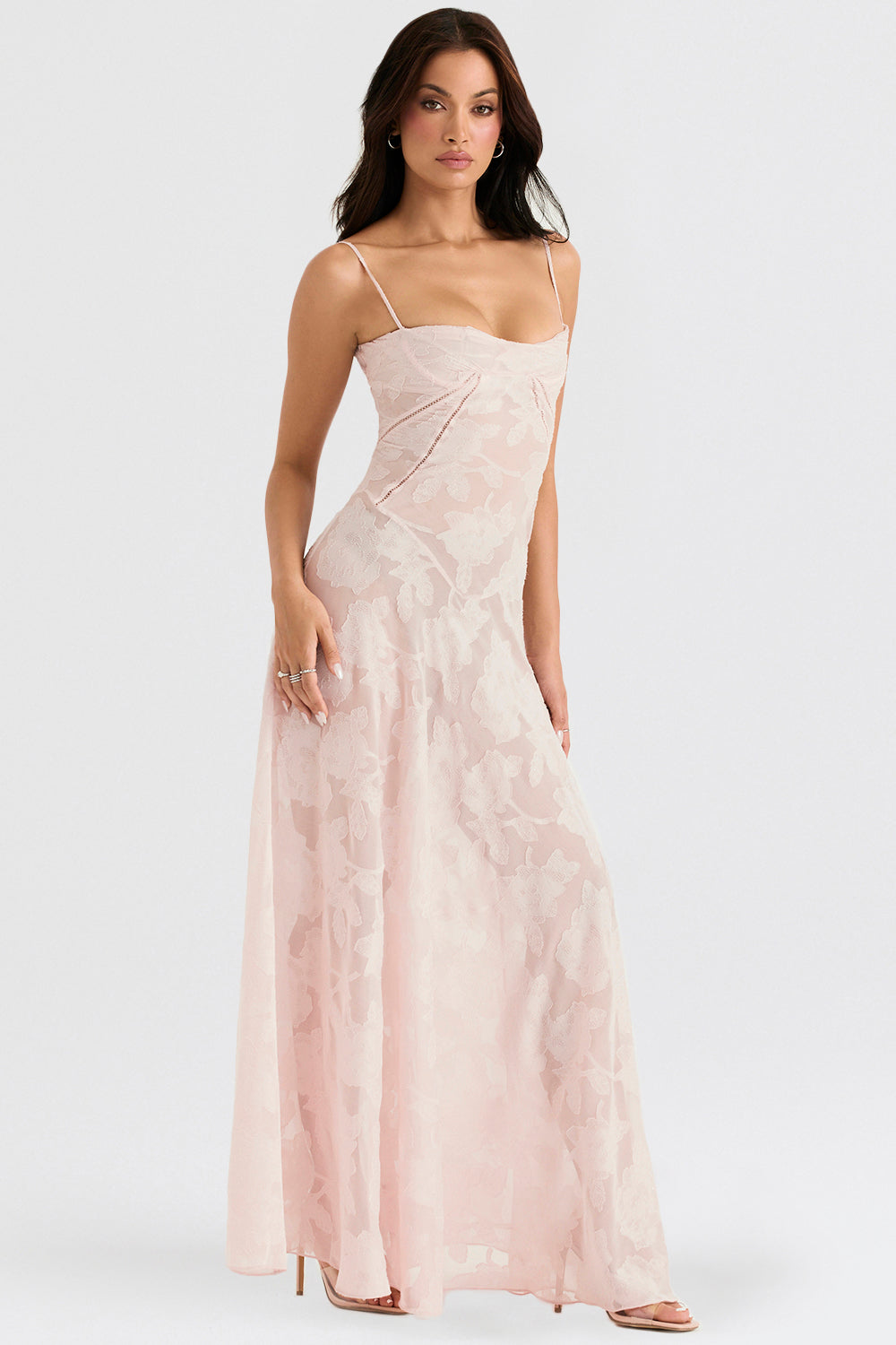 Women's strappy maxi dress – Fitted cut with flared hem