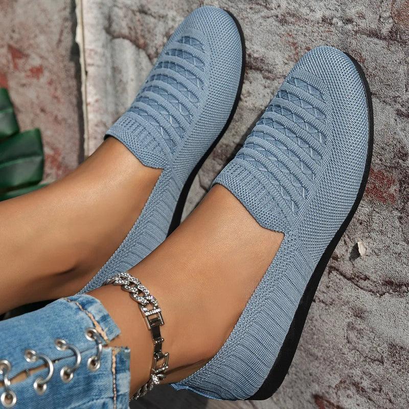 Women’s Orthopaedic Mesh Loafers – Easy Slip-On Round Toe Flat Sole