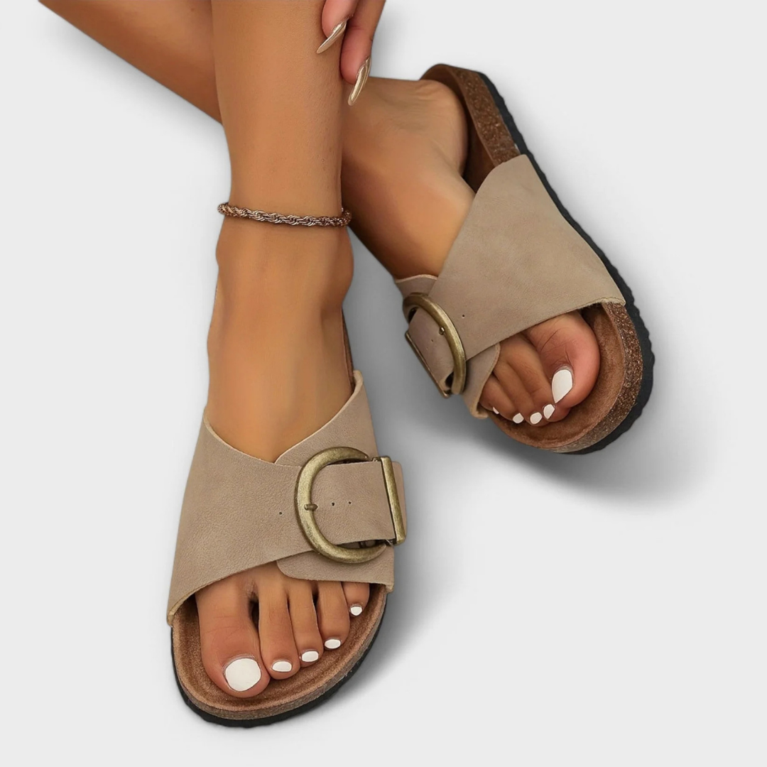 Women's orthopaedic flat sandals – slip-on open toe cushioned sole