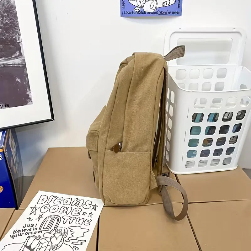 Men's Canvas Backpack – Front Pocket and Adjustable Straps