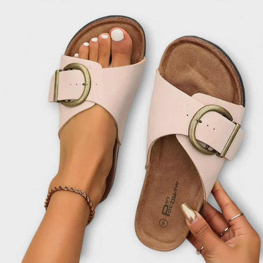 Women's orthopaedic flat sandals – slip-on open toe cushioned sole