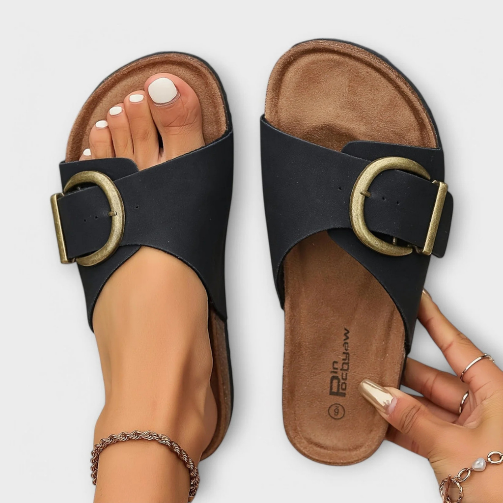 Women's orthopaedic flat sandals – slip-on open toe cushioned sole