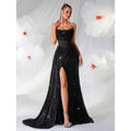 Women's Long Dress with Off-the-Shoulder Design – Pleated Herringbone and Cutouts