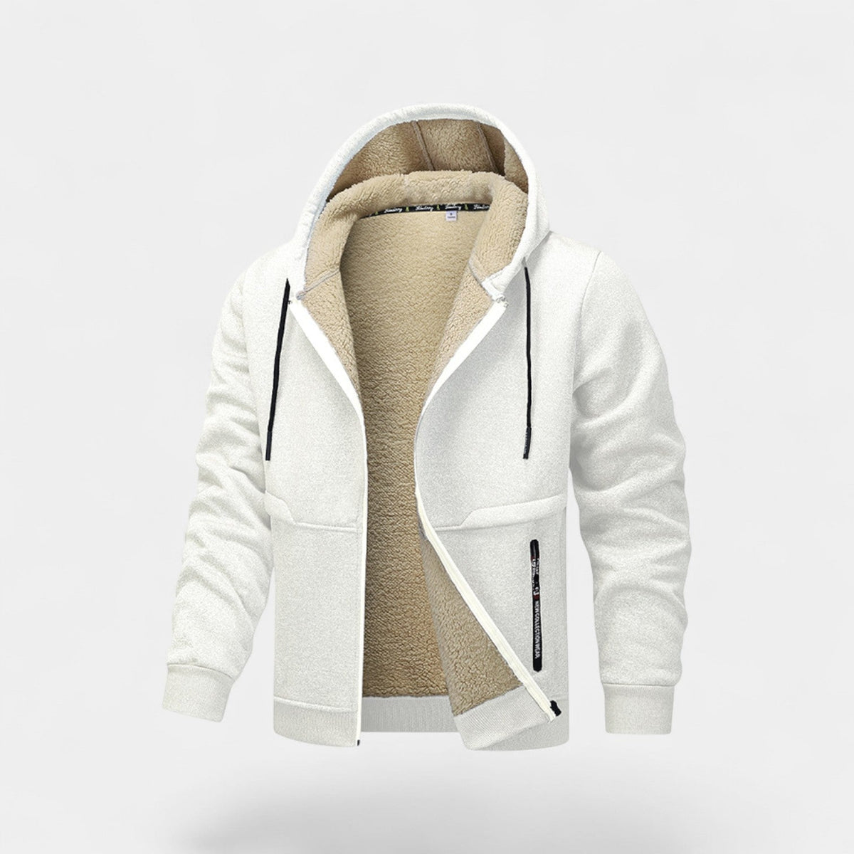 Men’s sherpa fleece zipped hooded cardigan – relaxed fit