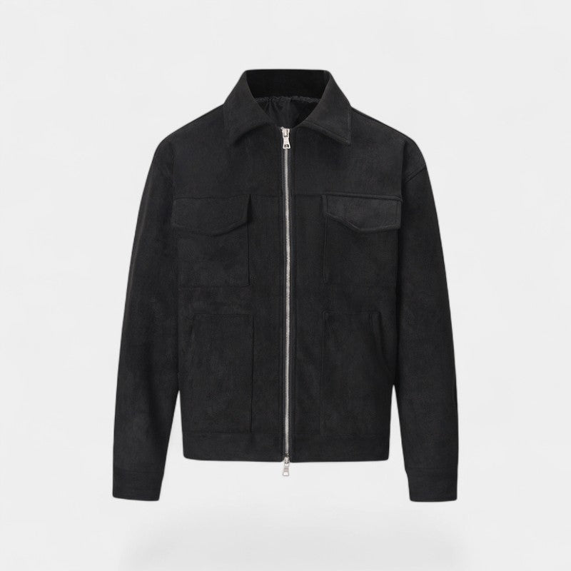 Men's suede windbreaker jacket – retro casual luxury