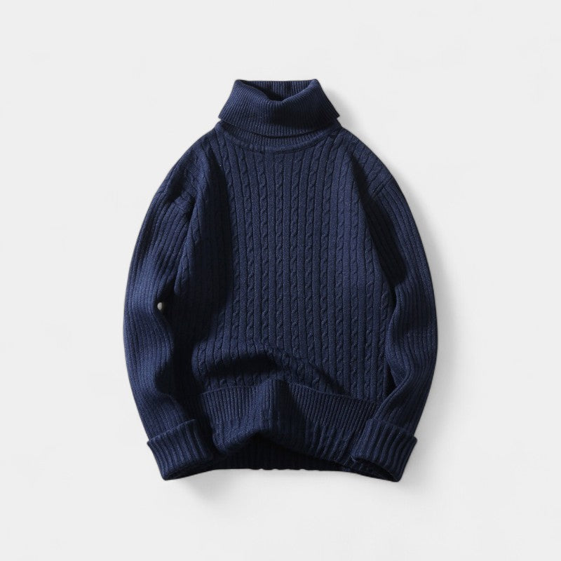 Men's turtleneck sweater – twisted elegance