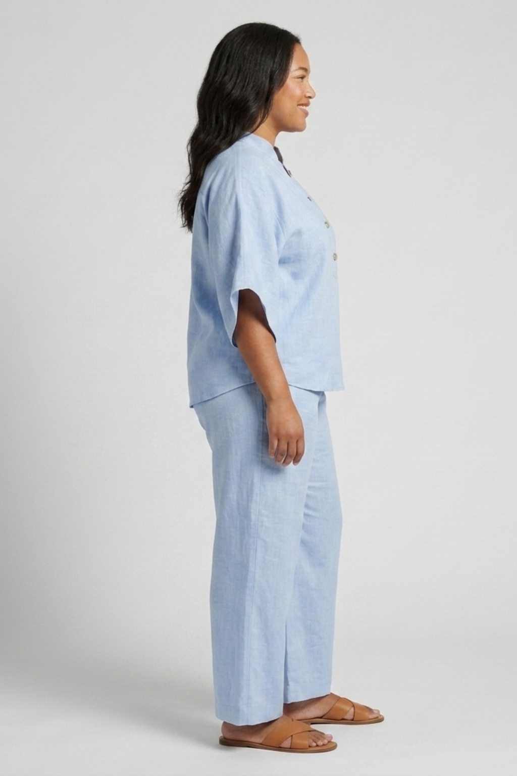 Women's Two-Piece Set in Linen Cotton – Casual Balloon Pants