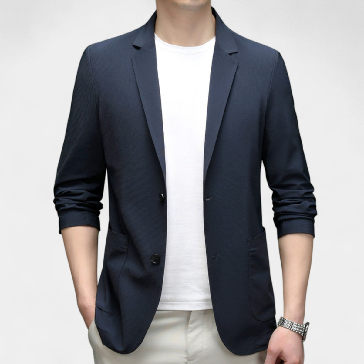 Men's Iced Silk Blazer – Lightweight Tailored Fit