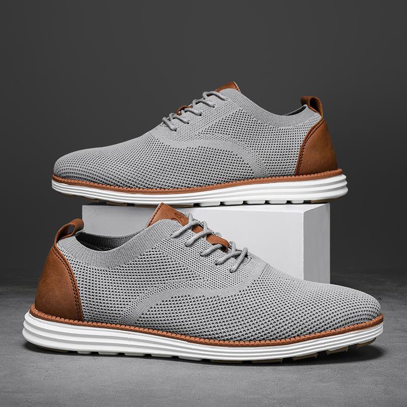 Men's casual mesh lace-up trainers – Low-cut fit