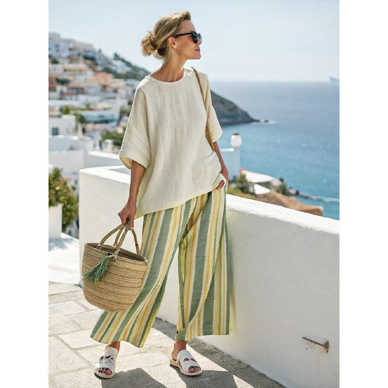 Calder Mayne | Women's Two-Piece Printed Woven Fabric Pant Set
