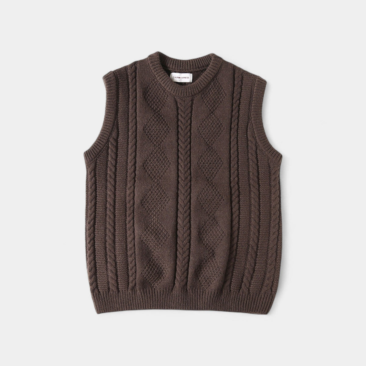 Men’s cable-knit jumper – refined quarter-button fit
