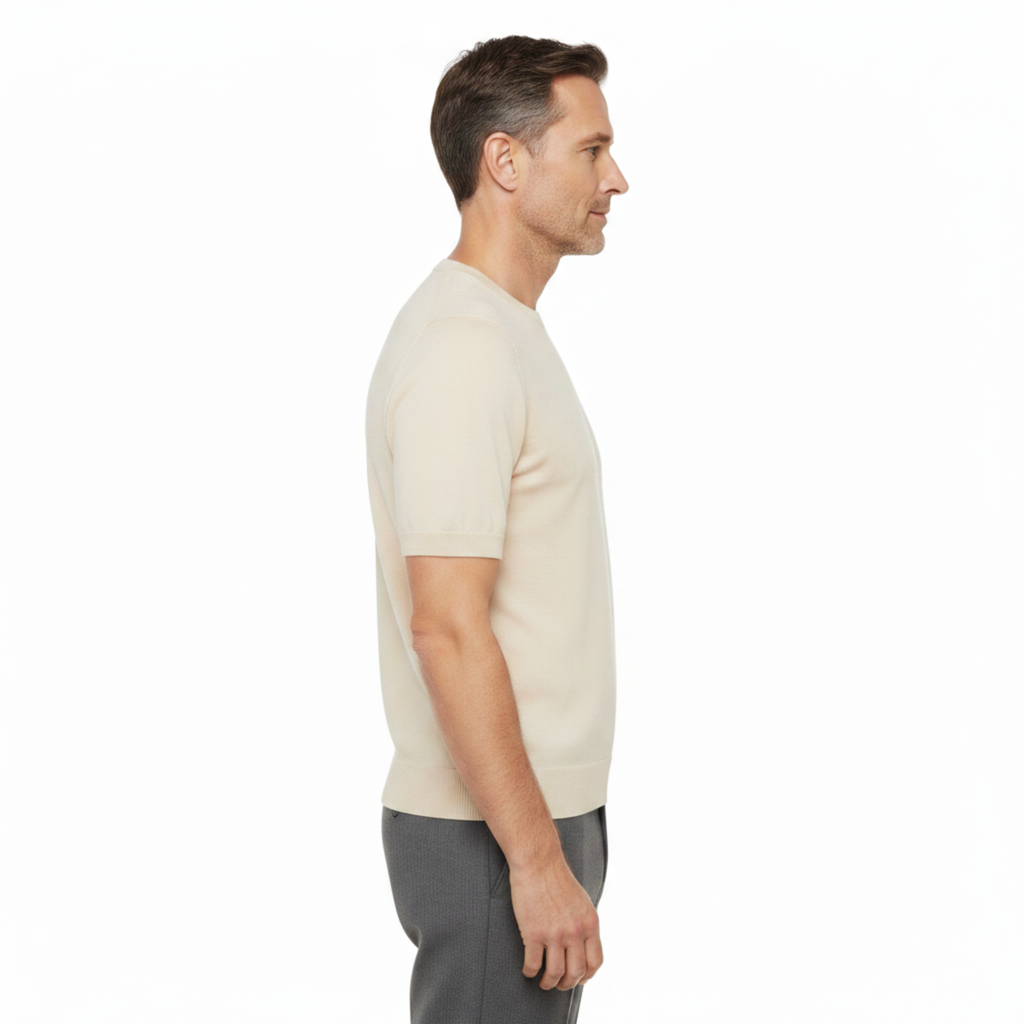 Men's Knit T-Shirt – Lightweight and Comfortable Straight Fit