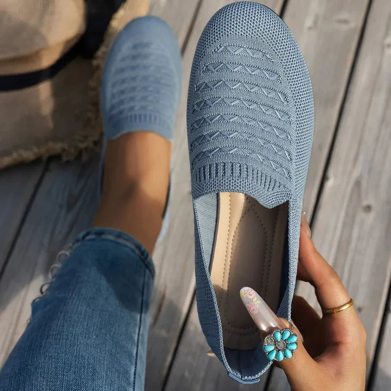 Women’s Orthopaedic Mesh Loafers – Easy Slip-On Round Toe Flat Sole