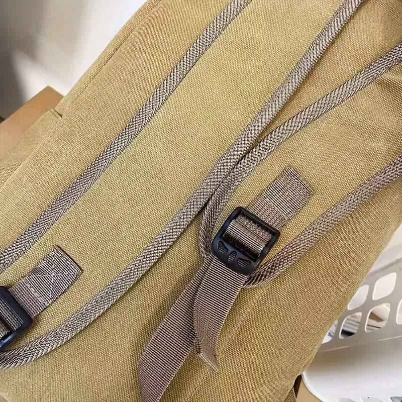 Men's Canvas Backpack – Front Pocket and Adjustable Straps