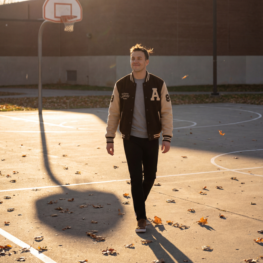 Men's Cashmere Varsity Jacket