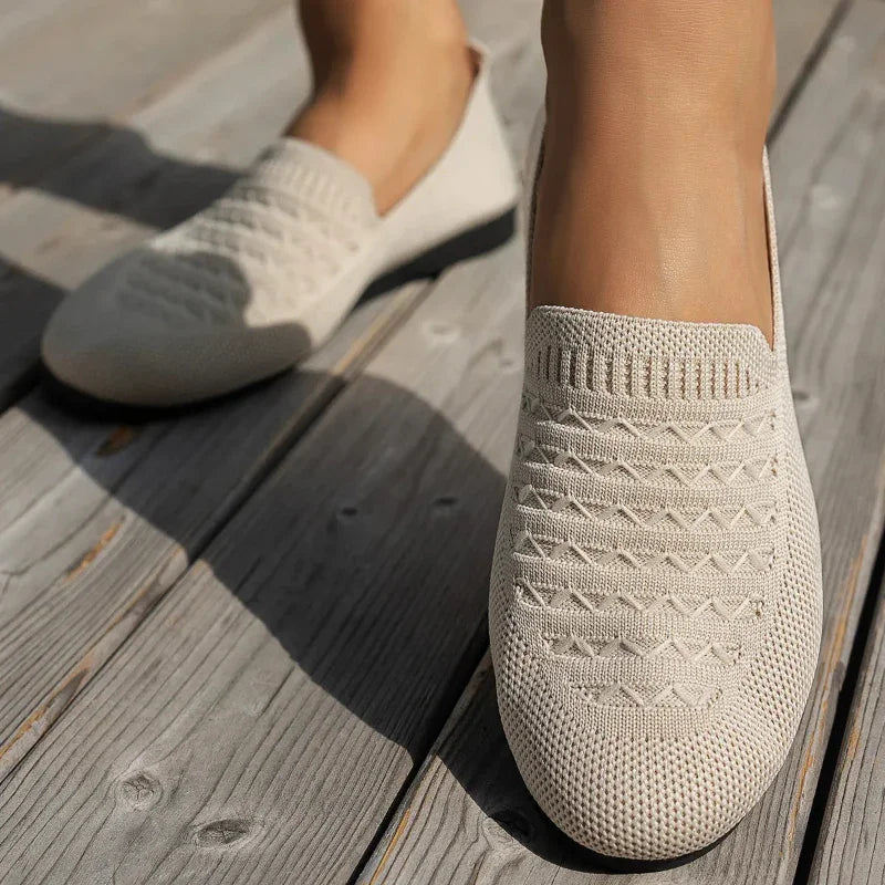 Women’s Orthopaedic Mesh Loafers – Easy Slip-On Round Toe Flat Sole