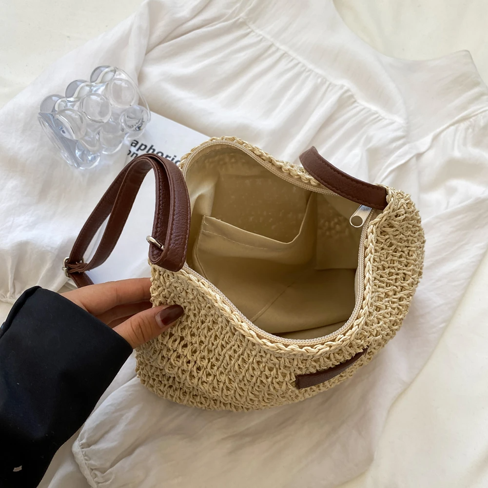 Woven Women's Hobo Bag – Bohemian Silhouette in Open Knit