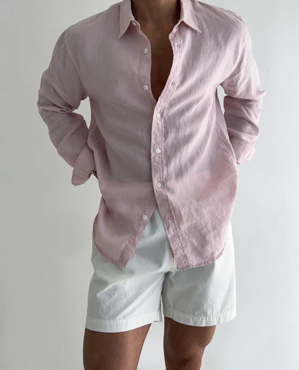 Men's Lightweight Button-Up Shirt – Long Sleeves, Relaxed Fit