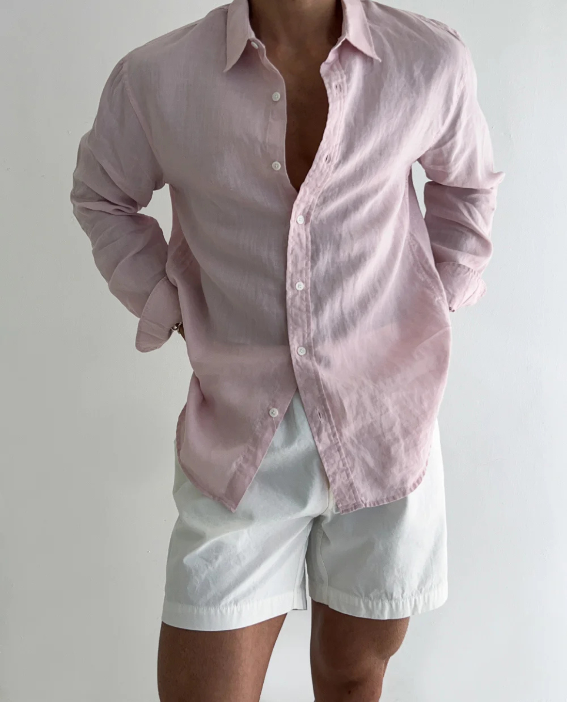 Men's Lightweight Button-Up Shirt – Long Sleeves, Relaxed Fit