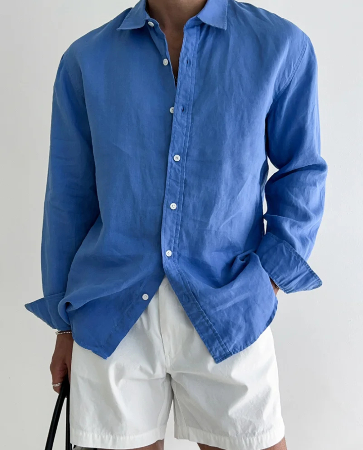 Men's Lightweight Button-Up Shirt – Long Sleeves, Relaxed Fit
