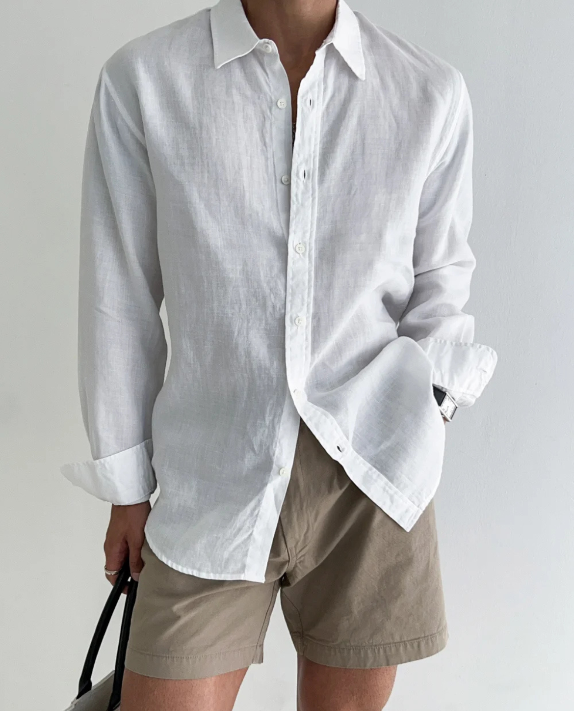 Men's Lightweight Button-Up Shirt – Long Sleeves, Relaxed Fit
