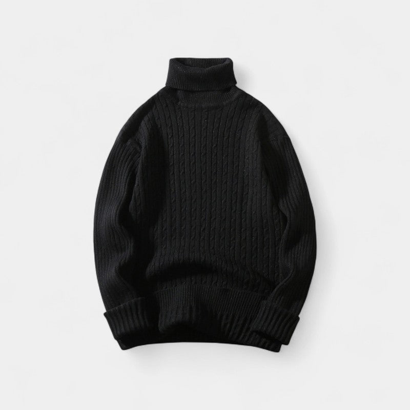 Men's turtleneck sweater – twisted elegance