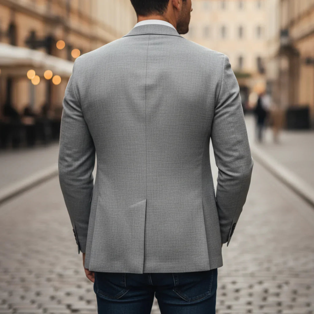 Men's Lightweight Casual Blazer – Tailored Fit, Double-Breasted