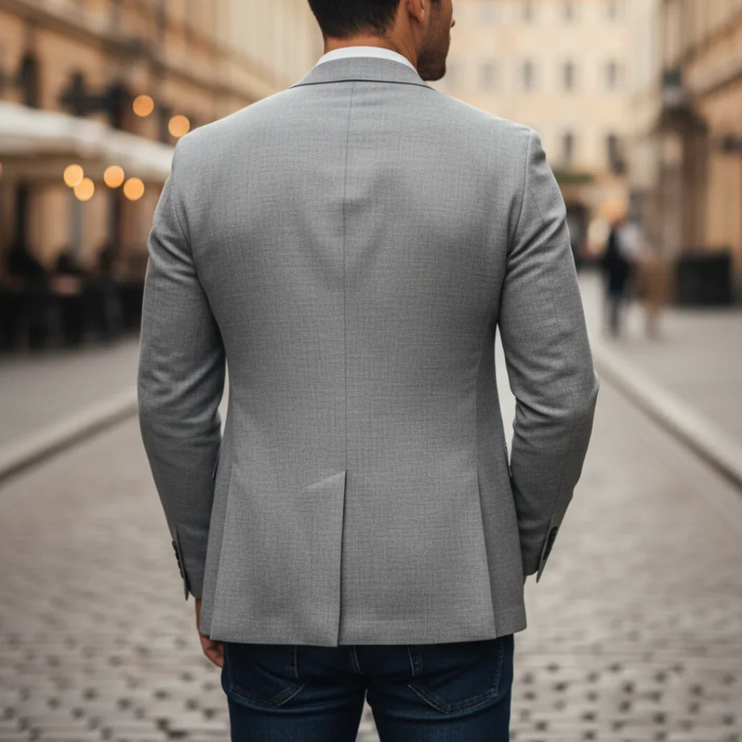 Men's Lightweight Casual Blazer – Tailored Fit, Double-Breasted