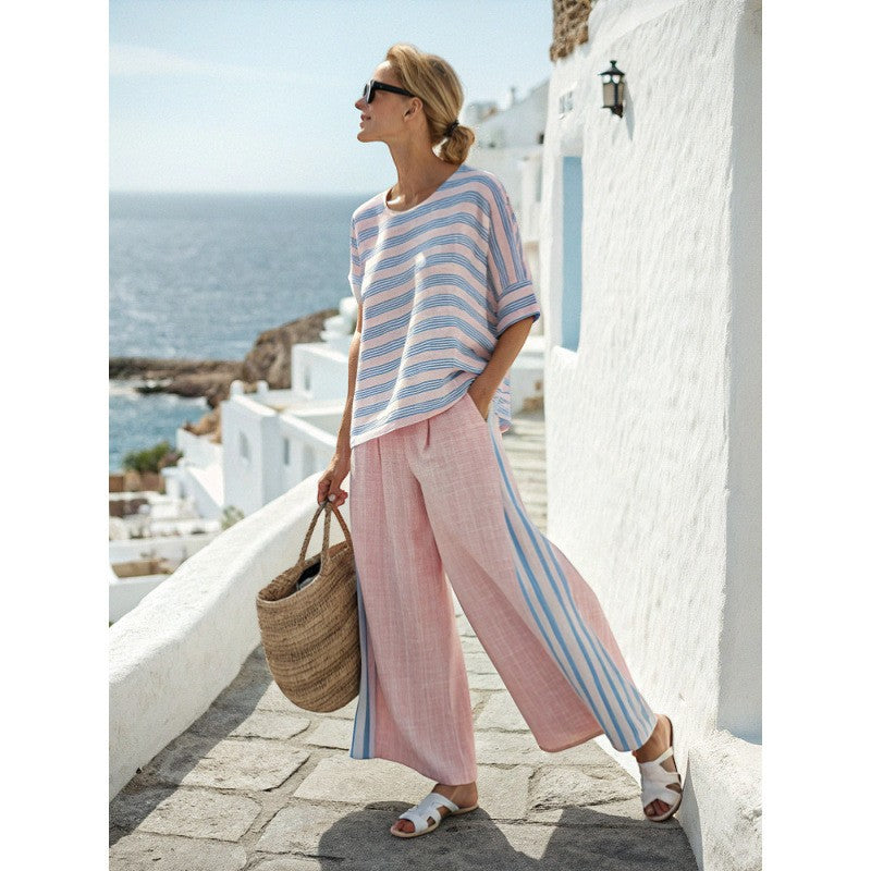 Calder Mayne | Women's Two-Piece Printed Woven Fabric Pant Set