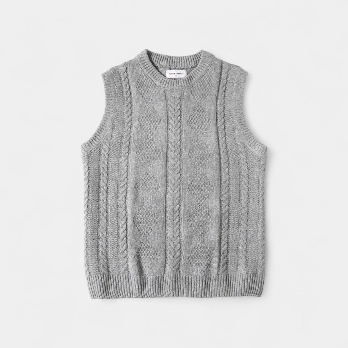 Men’s cable-knit jumper – refined quarter-button fit