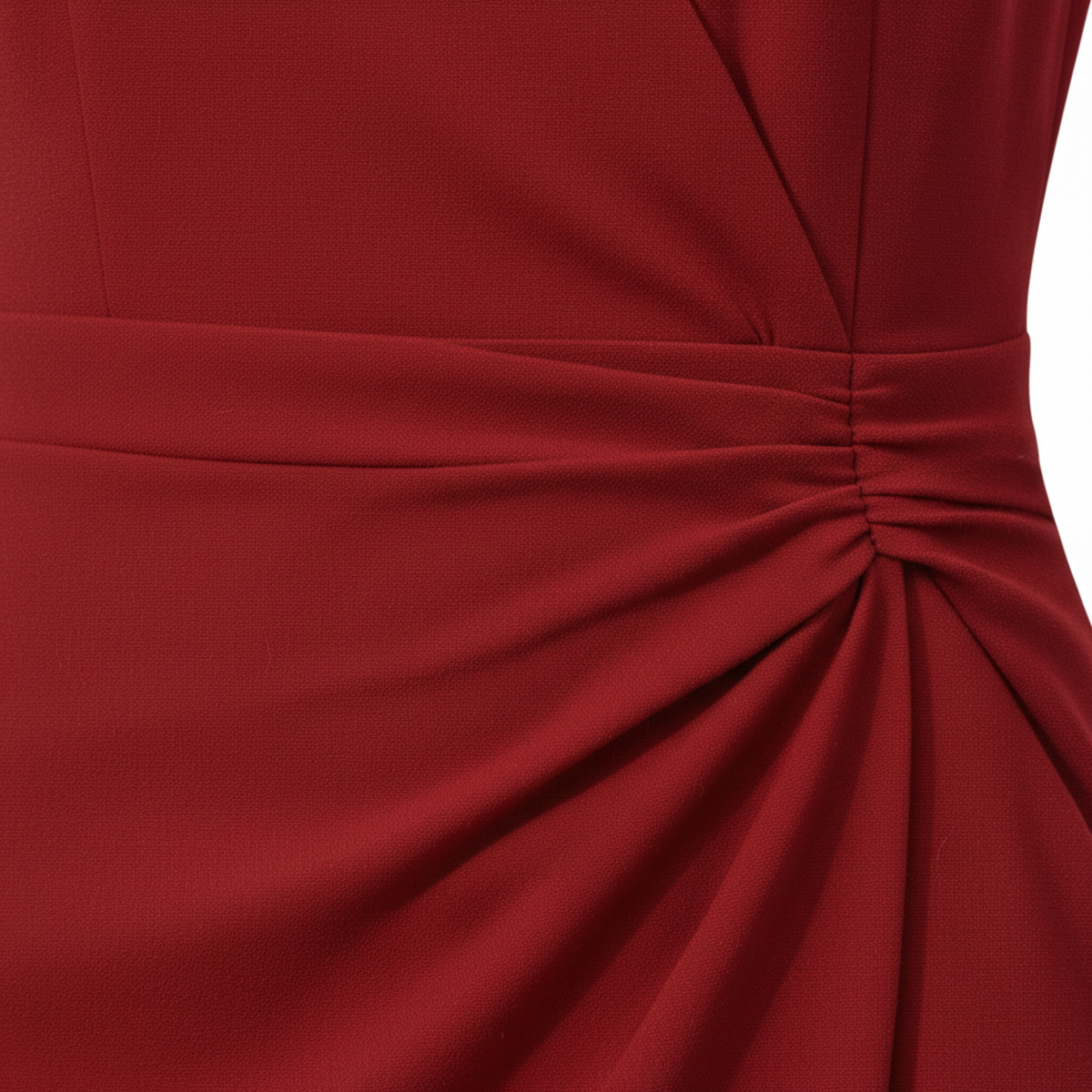 Women's Cocktail Dress – Draped Silhouette & Gathered Waist