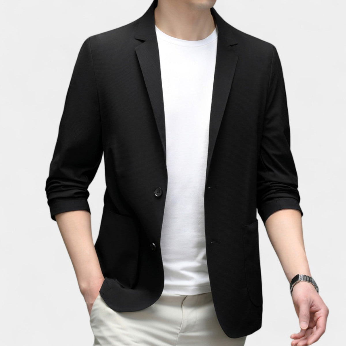 Men's Iced Silk Blazer – Lightweight Tailored Fit