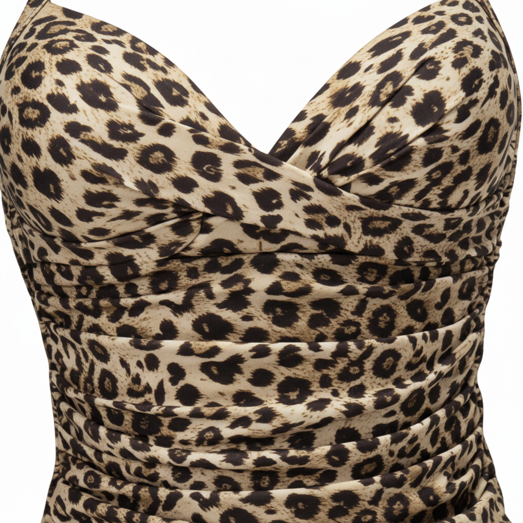 Women's V-Neck Ruched Tankini – Halter Top & High-Waisted Bottom