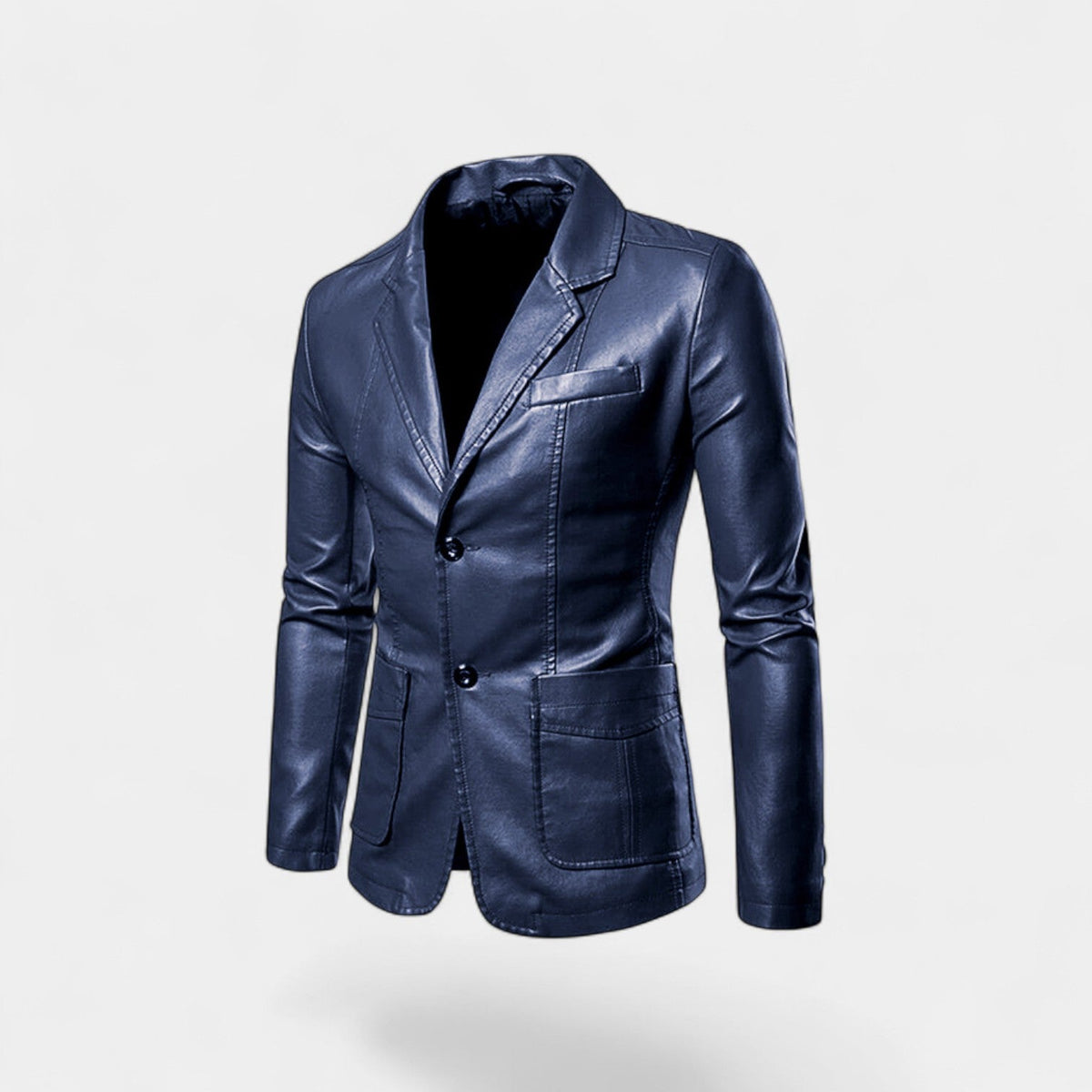 Men's leather blazer - slim fit buttoned lapel
