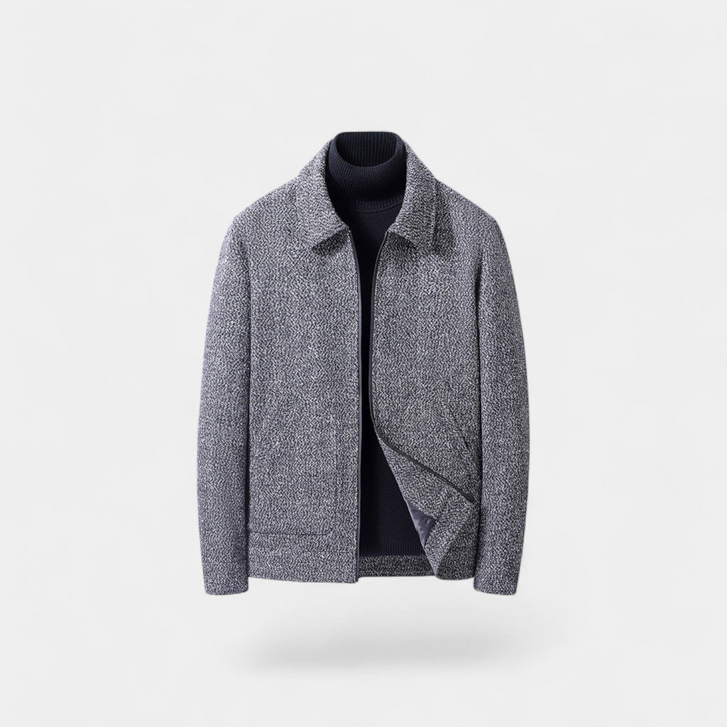 Men's Wool Coat with High Collar – Modern Tailored Elegance