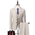 Men's Three-Piece Suit – Smooth Woven Fabric with Refined Finish
