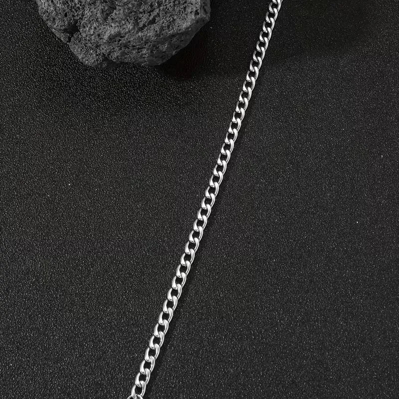 Men's Cuban Link Bracelet – Polished Titanium Steel with Electroplating