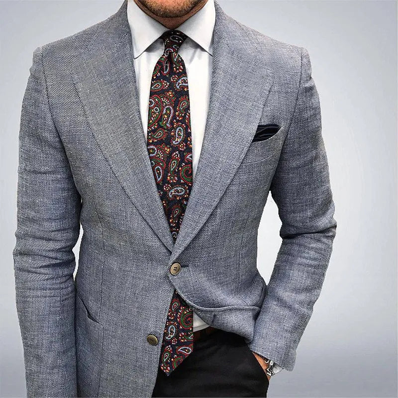 Men’s Slim Printed Jacket – Double-Buckle Detail