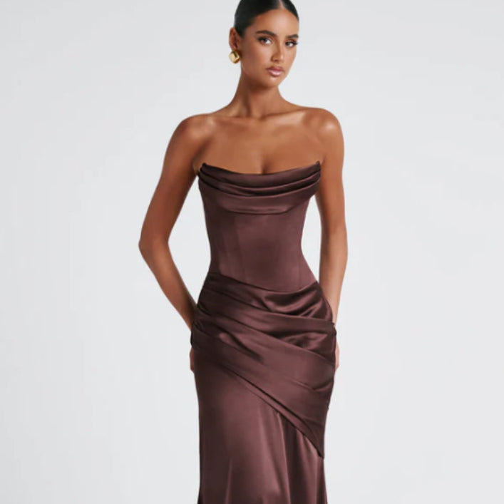 Women's Mermaid Dress with Bustier – Fitted and Flared Silhouette