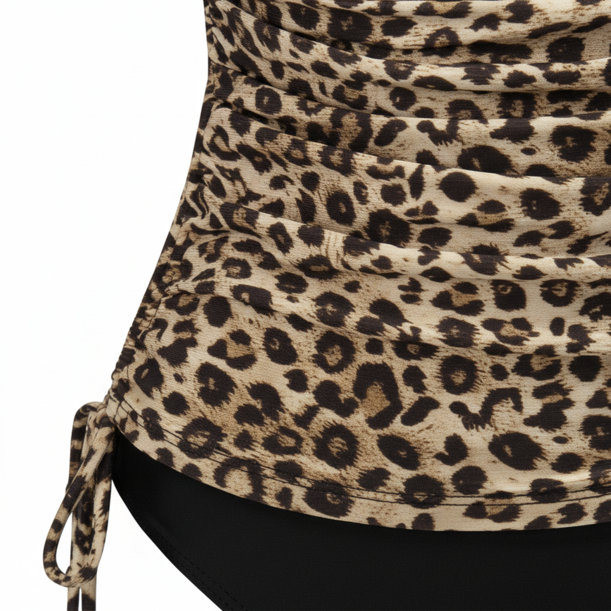 Women's V-Neck Ruched Tankini – Halter Top & High-Waisted Bottom