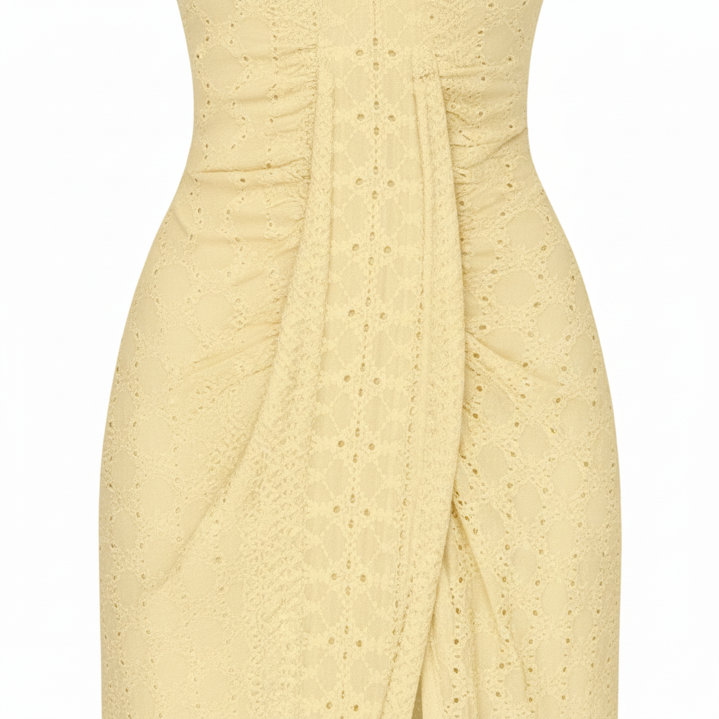 Midi Lace Dress for Women – Halter Neck with Front Slit