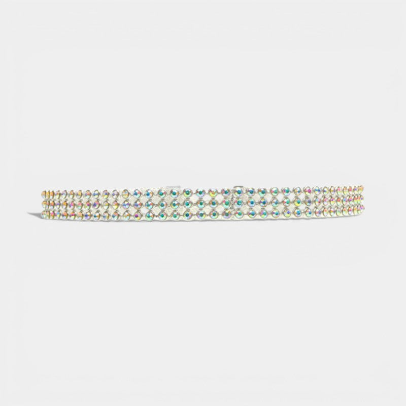 Women's Rhinestone Crystal Choker Necklace – Hook Clasp
