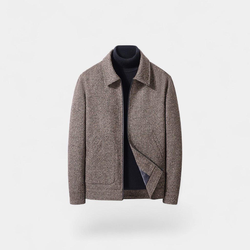 Men's Wool Coat with High Collar – Modern Tailored Elegance