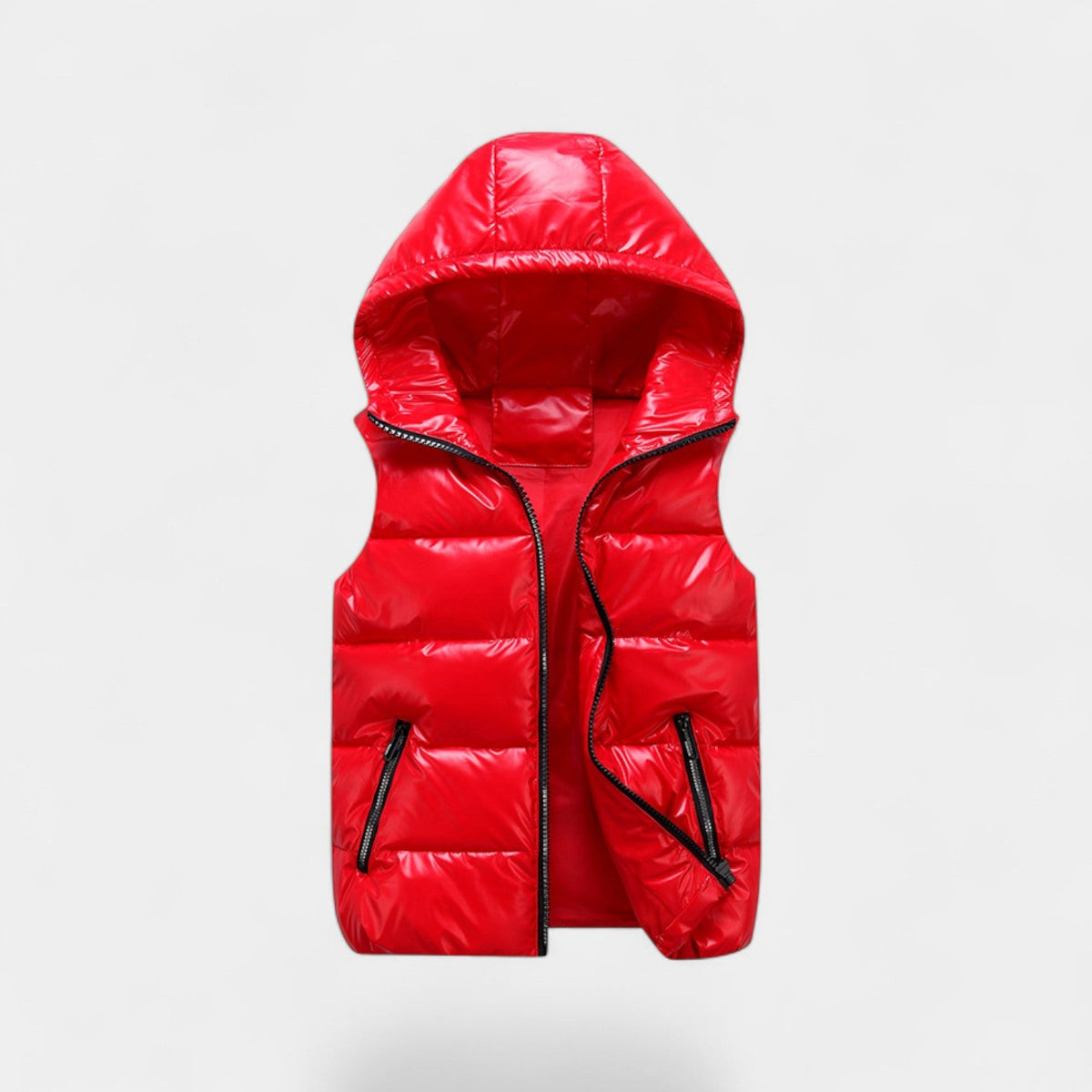 Men's Sleeveless Hooded Shiny Cotton Vest – Elegant Down Jacket