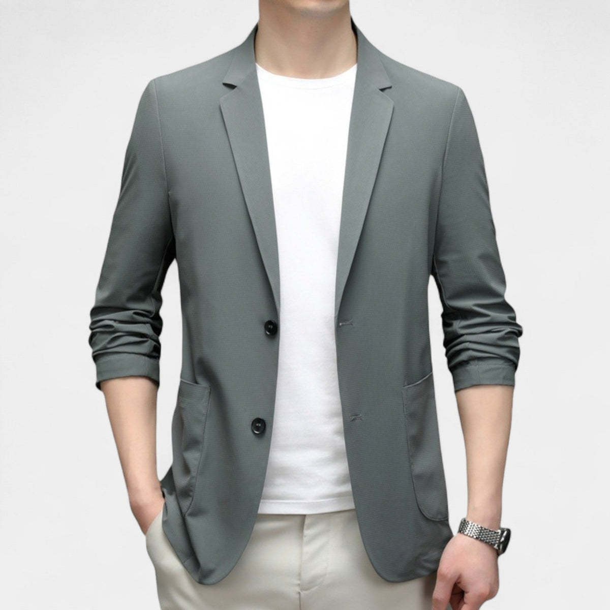 Men's Iced Silk Blazer – Lightweight Tailored Fit