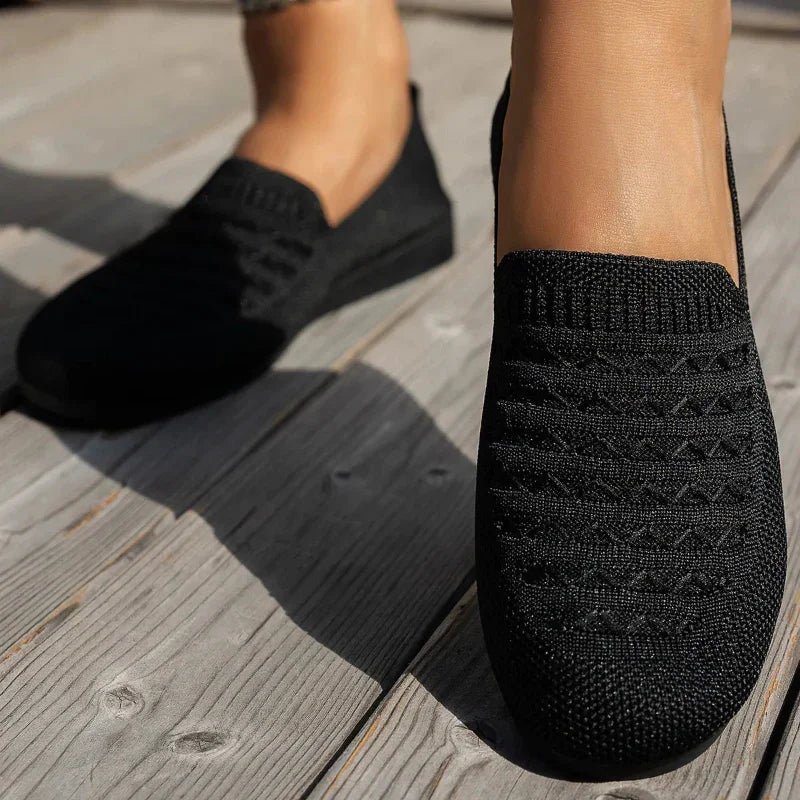 Women’s Orthopaedic Mesh Loafers – Easy Slip-On Round Toe Flat Sole