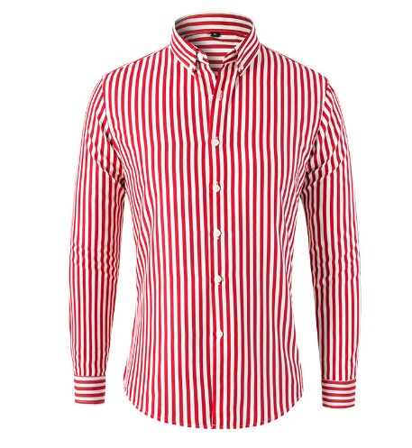 Men's striped linen shirt – long sleeves button fastening