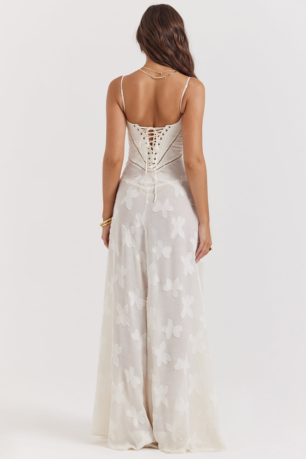 Women's strappy maxi dress – Fitted cut with flared hem